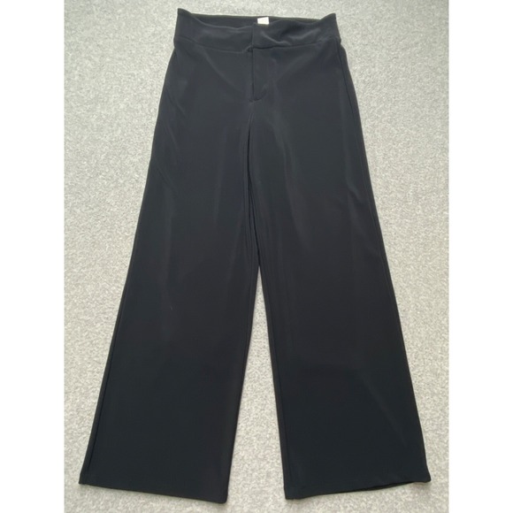 Soft Surroundings Womens Wide Leg Black Pants Medium Petite  Nylon Blend Stretch - Picture 1 of 14